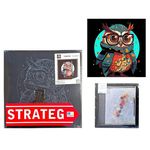 Tablou pe numere Strateg 57199 fundal negru 30x30cm Bufnița