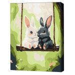 Картина по номерам BrushMe KBS0198FC 30x40 сm (fără cutie) Iepurașii pe leagăn