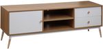 Тумба напольная для TV Deco Marani 2 polite 150x40x51H Oak/White