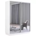 Шкаф Mobildor-Lux Fox uși glisante din oglinzi (160x60x210H cm) Alb