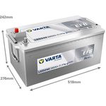 Автомобильный аккумулятор Varta 240AH 1200A(EN) клемы 3 (518x276x242) TE 088 EFB (Prof DP) (932240120K312)