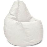 Кресло-мешок BeanBag BM5865, Кресло Груша из велюра Maserrati, L, белый