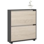 Raft pentru încălțăminte Mobildor-Lux Leo Slim 60x16x86H cm Anthracite/Sonoma
