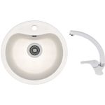 Chiuvetă bucătărie cu bateria Dr.Gans Dora + SanDonna F 1069 alb