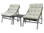 Комплект мебели 5ед: стол 43X43XH42cm, 2 кресла 66X86XH82cm + 2 матраса, серый