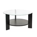 Журнальный столик Trendy Clara, Masuta de cafea, Wood Black, Transparent, 75x40x75cm