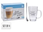 Set 2 cani 300ml pentru macchiato+ 2 linguri