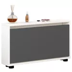Raft pentru încălțăminte Mobildor-Lux Leo Slim 50x16x47H cm White/Anthracite
