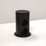 Розетка электрическая ASA Plastici 060.47F.00113 Versalift round version 2 sockets F + 1 USB 5V (A+C) Black methacryate