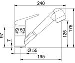 Bateria bucătărie Franke 115.0470.675 Novara Plus Duş jet dublu, nero