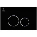 Buton rezervor WC Hydro S 005D, Negru Mat + Cromat