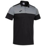 Îmbrăcăminte sport Joma Crew V Short Sleeve Polo Black Grey (XS) 103297.111