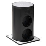 Розетка электрическая ASA Plastici 060.47F.00014 Versalift square version 2 sockets F + 1 USB 5V (A+C) White methacryate