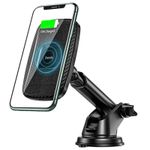 Hoco CA75 Magnetic (Wireless Charger 15W) [Black] Suport auto cu încărcător wireless