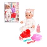 Păpușă Essa WZB901-5 Păpușă vorbitoare în costumaș roz cu accesorii