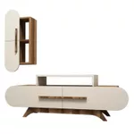 Comodă TV Trendy Trandafir S, Nuc, Crem 145x49x36cm