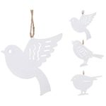 Новогодний декор Promstore 24830 Сувенир металлический Птица 15x10cm, белый