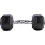 Гантель LivePro 49880 Gantera Hex Rubber Dumbbell 2x20kg, LP8005/20/BK