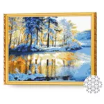 Картина по номерам Art Gallery GA80238 Mozaic cu diamante 40x50cm Gheata pe rau