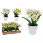 Искусственное растение Promstore 55243 Искусственный цветок нарцисс в горшке, 20 x 7 см, 2 цвета