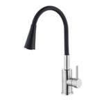 Смеситель кухонный Hydro S Aquafix 821, din inox pipă flexibilă, neagră (0400366)