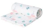 Set de perne si plapume Akuku A0686 Flamingos, paturica din muselina 110x105cm