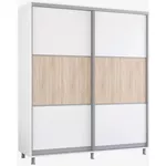 Шкаф Mobildor-Lux Арон с горизонтальными раздвижными дверцами (220x60x200H см) Brilliant White