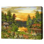 Tablou pe numere BrushMe RBS52215FC 30x40 (fără cutie) Răsărit atmosferic de soare