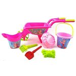 Jucărie Promstore 45059 MerConser Набор игрушек для песка в розовой тележке 7ед 60x26cm
