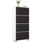 Raft pentru încălțăminte Mobildor-Lux Leo 50x27x164H cm White/Anthracite