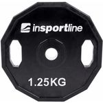 Гантель inSPORTline 1180 Disc d=30 mm metal cauciuc 1,25 kg 15888 Ruberton