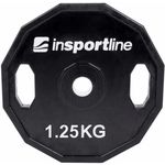 Ganteră inSPORTline 1180 Disc d=30 mm metal cauciuc 1,25 kg 15888 Ruberton