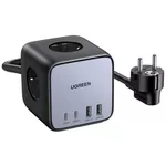Удлинитель электрический Ugreen 60113 DigiNest Cube 65W 3xSoket, 2xUSB-A, 2xUSB-C, GaN, 3680W CD268, 1.8m, Black