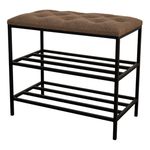 Raft pentru încălțăminte Nex Home Pantofar 3 nivele Teddy, metal, max.150kg, 80x32x52cm, 52 Maro