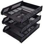 Suport pentru documente Deli DLE9209-02 Set 3 tavite suprapozabile Simpli, negru