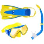 Accesoriu pentru înot AquaLung Set masca+tub+labe scufundare HERO SN Yellow/Blue L/XL