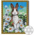 Tablou pe numere Art Gallery QB206166 Mozaic cu diamante patrate 40x50cm Iepuras printre romanite