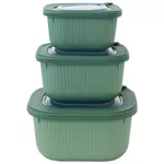 Container alimentare Axentia 140077 Set de 3 recipiente patrate din plastic