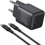 Зарядное устройство сетевое Ugreen 65012, Wall Charger GaN with Сable Type-C, 1*Type-C, 30W QC4.0, X513, Black