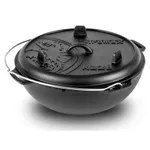 Ceaun grătar Petromax Kazan 8L cu capac si fund rotund, fonta