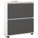 Raft pentru încălțăminte Mobildor-Lux Leo Slim 80x16x86H cm White/Anthracite