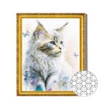 Картина по номерам Art Gallery GB86495 Mozaic cu diamante 30x40cm Pisica si fluturii