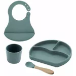 Посуда для кормления BabyJem 728 Set diversificare din silicon Menta, 4 piese