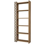 Raft de birou Trendy Oras, Nuc, Smantana 64x170x24cm, raft de carti