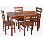 Комплект стол и стулья Evelin di Costacurta стол HV-27V Burnish Oak + 4 стула GLORIA Burnish Oak/Ekea12 Dark Brown