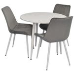 Комплект стол и стулья Evelin di Costacurta стол DT 404-5Wh + 3 стула YTC-055Wh Light grey