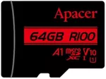 Флеш карта памяти SD Apacer AP64GMCSX10UB-RA microSDXC 64GB w/o Adapter RP