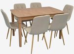 Комплект стол и стулья Evelin di Costacurta стол HV-27V Light Brown + 6 стульев YTC-080Wo, BJORN-24 (Light beige)