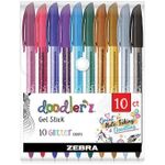 Письменные принадлежности Promstore 56068 Set pix cu gel Zebra Doodler'z Glitter, 1mm, 10buc