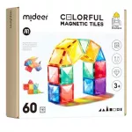 Set de construcție Mideer CT1210 Set multicolor de construcție magnetic, 60 buc.